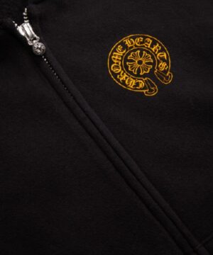 Chrome Hearts Kids Yellow Zip-up Hoodie -Black