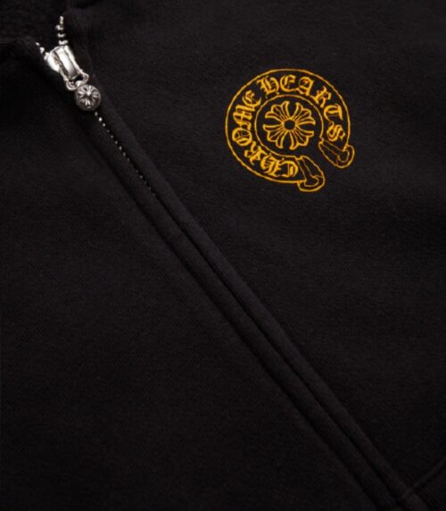 Chrome Hearts Kids Yellow Zip-up Hoodie -Black