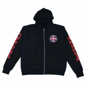 Chrome Hearts Made In Hollywood Plus Cross Zip Up Hoodie – Black