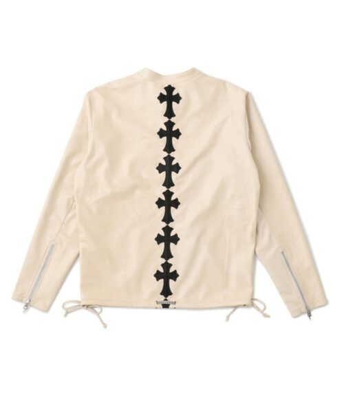 Chrome Hearts x Dover Street Market Ginza Ez Rider Leather Jacket – Beige