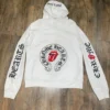 RARE Chrome Hearts x Rolling Stones Horseshoe Zip Up Hoodie – White