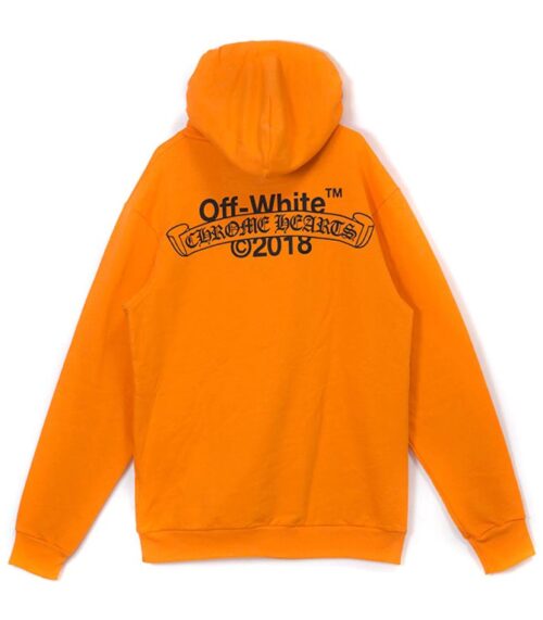 Off-White x Chrome Hearts 2018 Orange Hoodie