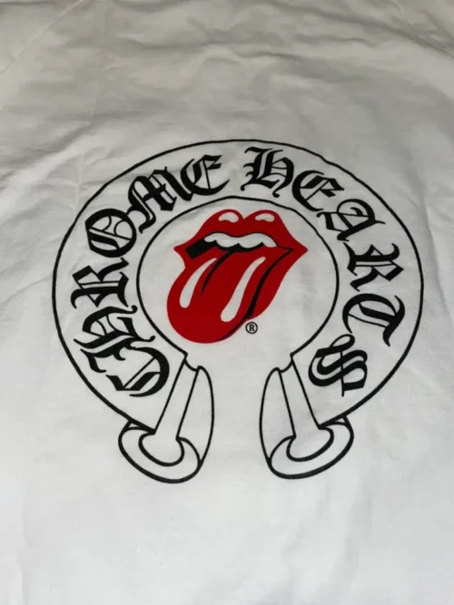 RARE Chrome Hearts x Rolling Stones Horseshoe Zip Up Hoodie – White