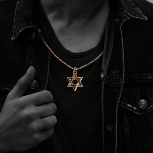 22K Gold Star of David Pendant