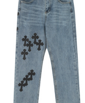 Chrome Hearts Black Multi Cross Patch Denim Pants