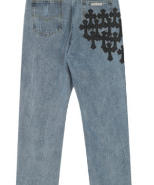 Chrome Hearts Black Multi Cross Patch Denim Pants