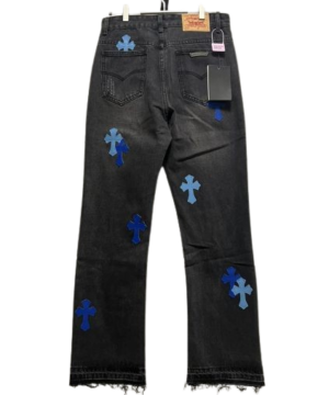 Chrome Hearts Black and Blue Cross Jeans