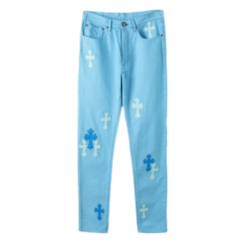 Chrome Hearts Denim Light Blue Jeans