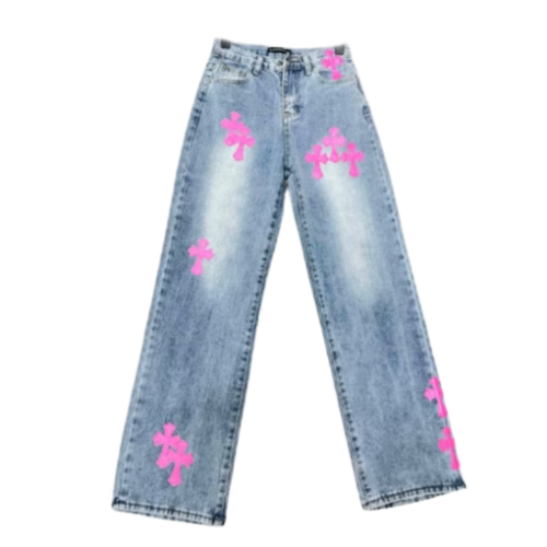 Chrome Hearts Denim Pink Women’s Jeans