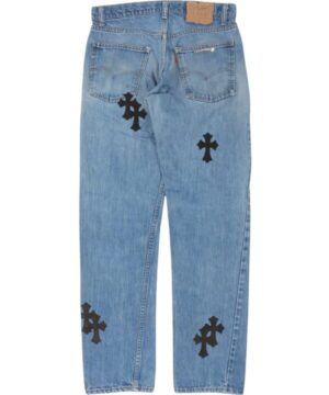 Chrome Hearts Levi’s Cross Patch Jeans – Blue