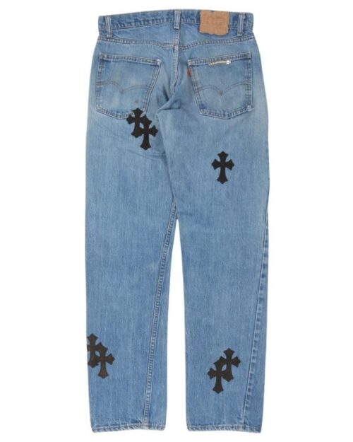 Chrome Hearts Levi’s Cross Patch Jeans – Blue