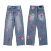 Chrome Hearts Pink Cross Logo Jeans