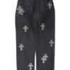 Chrome Hearts Pony Hair Cross Patch Jeans