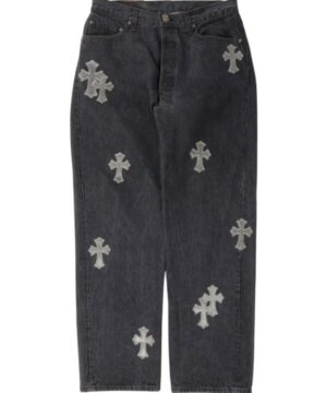 Chrome Hearts Pony Hair Cross Patch Jeans