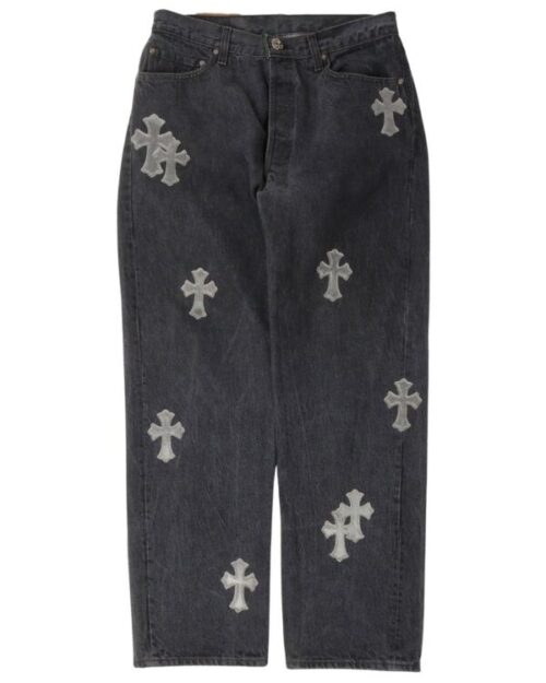 Chrome Hearts Pony Hair Cross Patch Jeans