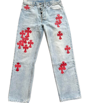 Chrome Hearts Red Patch Jeans