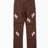 Chrome Style Brown Carpenter Hearts Pants