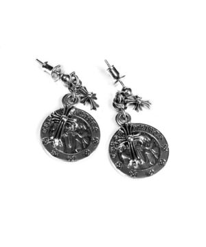 Cross Angel Medallion Earring