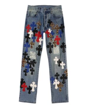 Firmranch Leather Leopard Cross Pants