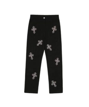 Rhinestone Cross Chrome Hearts Pants